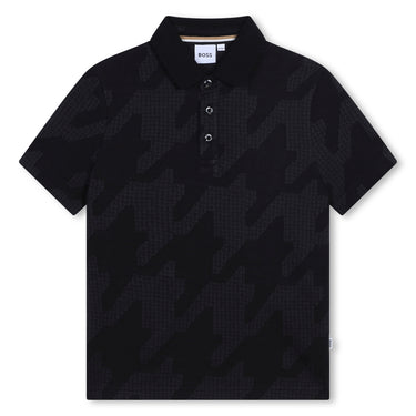BOSS playera polo para niño y adolescente Negra